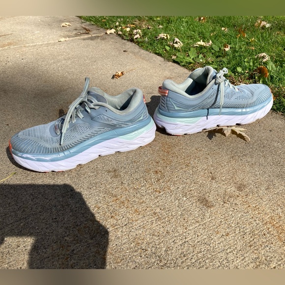 Hoka One One W Bondi 7 Blue Fog Running Shoe Sneaker Women’s Size 6 - Picture 7 of 16